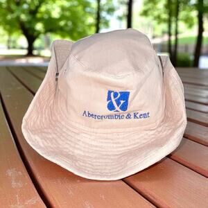 Abercrombie & Kent Safari Hat 7 3/4 Cotton Bush Hiking Sun Cap Side Snap Beige